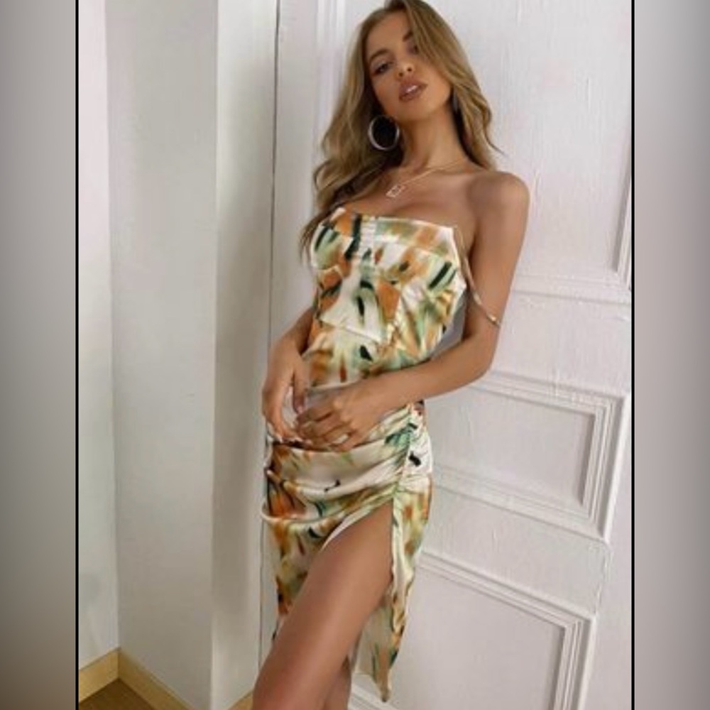 multi color printed dress